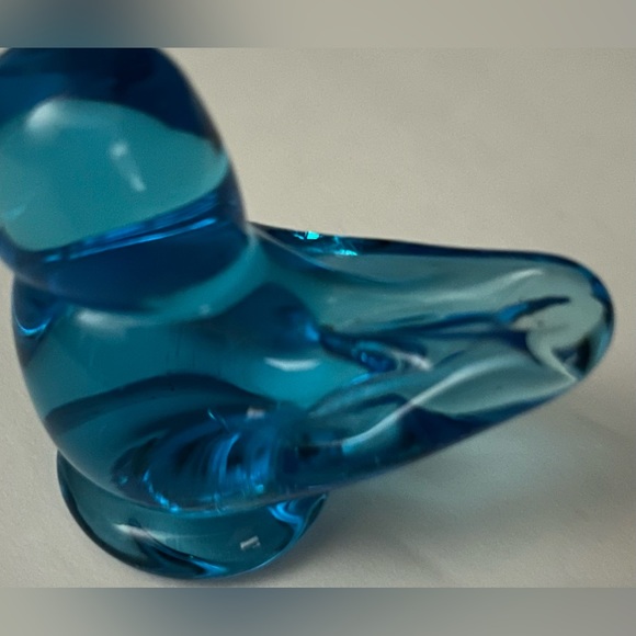 Blue Bird Of Happiness Vintage Hand Blown Art Glass Signed by Ron Ray 1993 - Picture 3 of 4